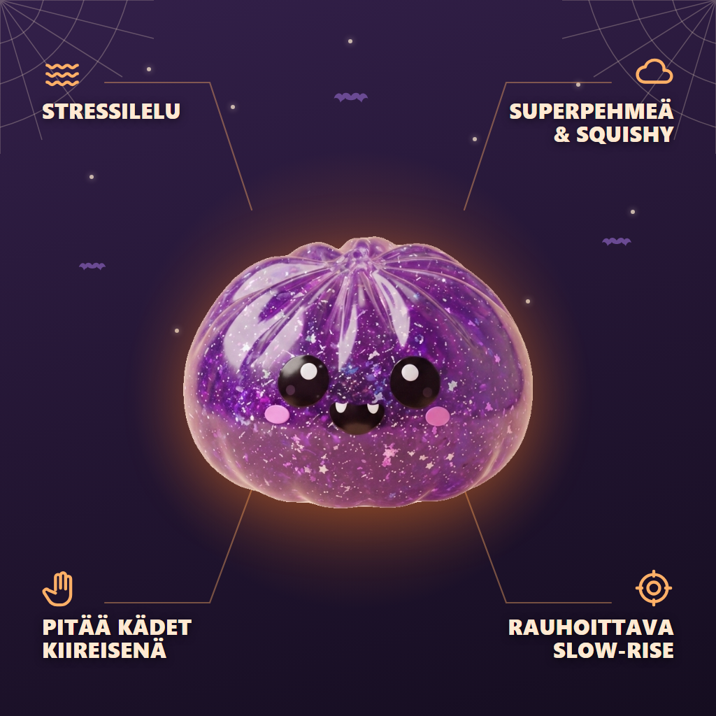 Glitter Dumpling Squishy Vampiiri Halloween infografiikka: tärkeimmät edut