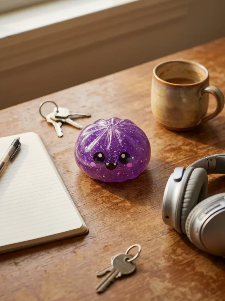 Glitter Dumpling Squishy Vampiiri Halloween työpöydällä