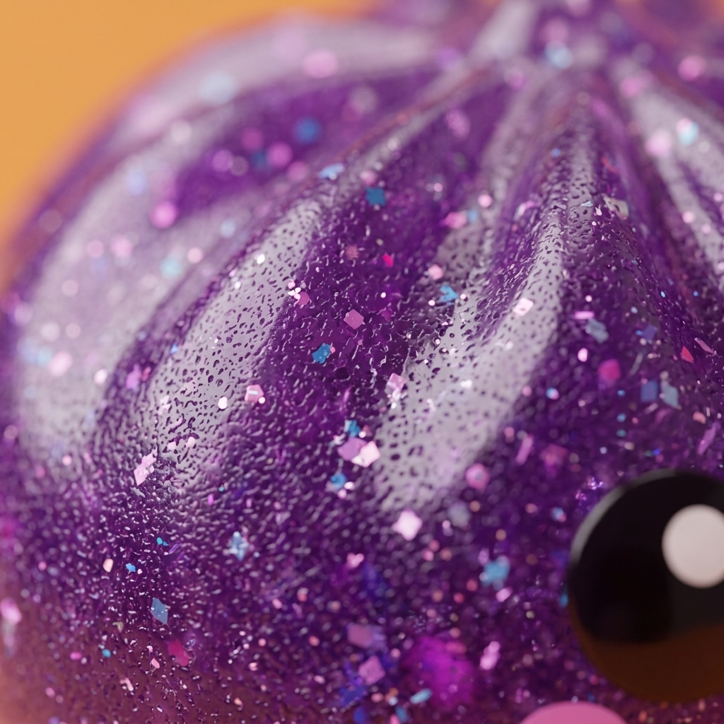 Glitter Dumpling Squishy Vampiiri Halloween makrokuva vaahdon pinnasta
