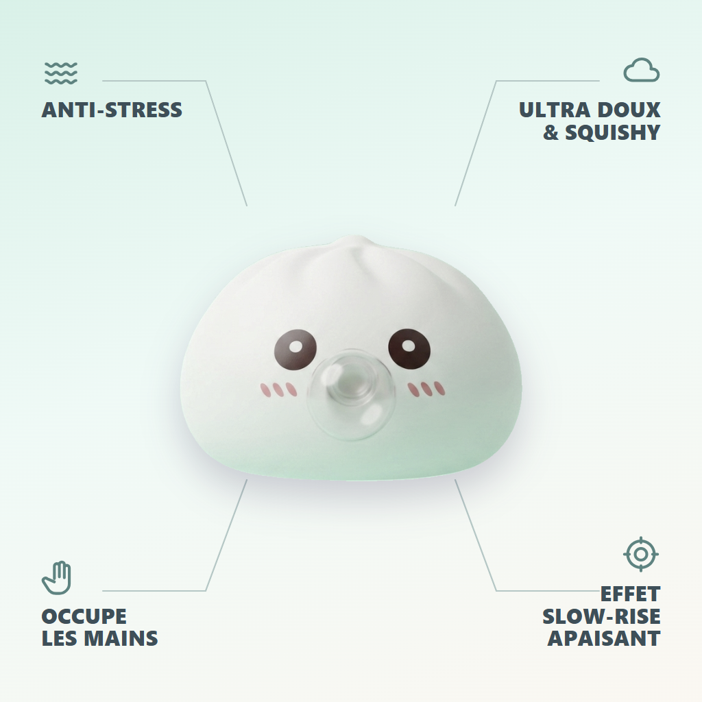 Giant Dumpling Squishy Pilvenvalkoinen — antistress, ultrapehmeä, slow-rise