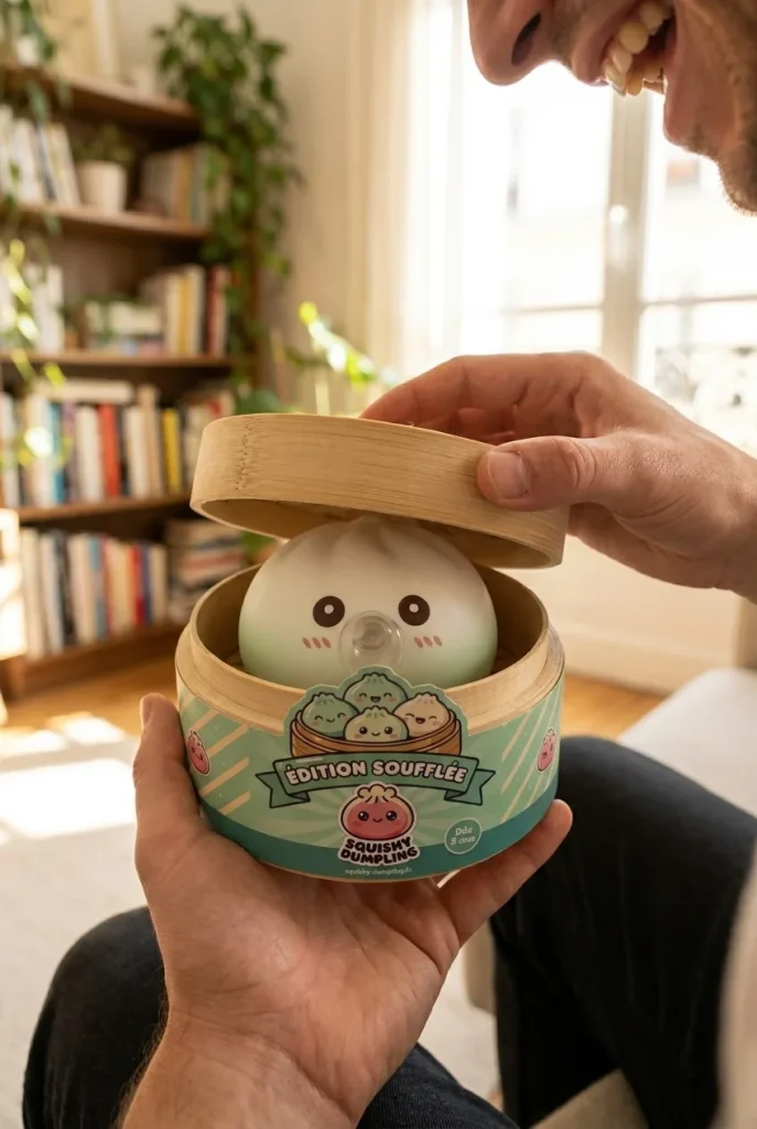 Giant Dumpling Squishy Pilvenvalkoinen — unboxing, asiakaskuva
