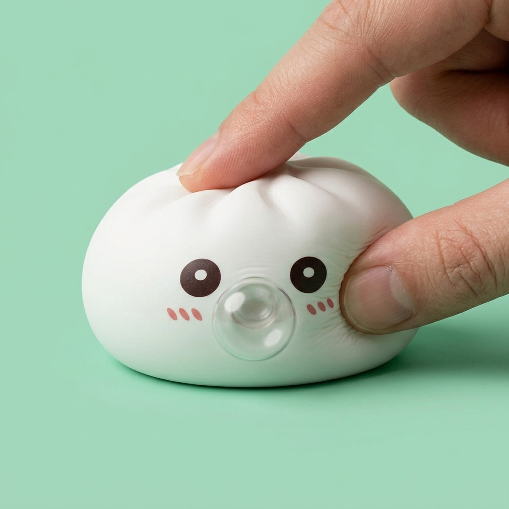 Giant Dumpling Squishy Pilvenvalkoinen puristettuna kädessä, squishy-materiaali
