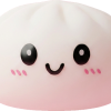 Dumpling Squishy Lumivalkoinen — squishy antistressilelu, slow-rise, kawaii