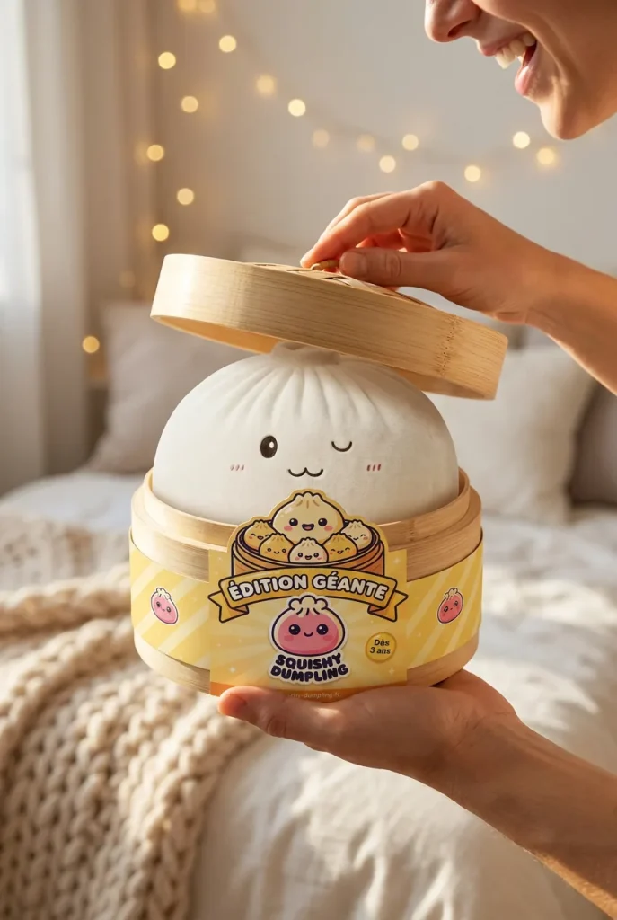 Dumplings Squishy Toy Valkoinen XXL — unboxing, asiakaskuva