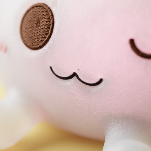 Dumplings Squishy Toy Valkoinen XXL makrokuva vaahdon pinnasta