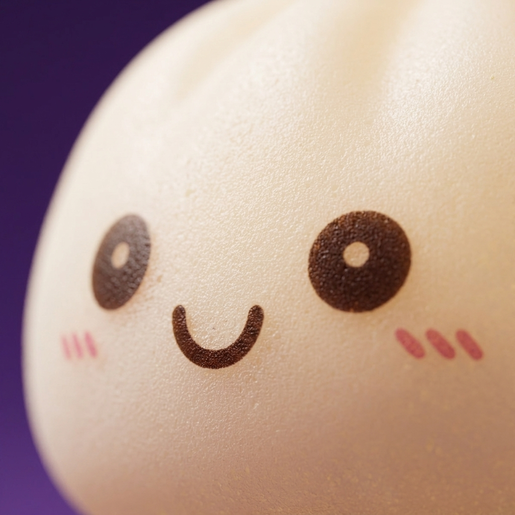 Dumpling Squishy Yövalo Kuunvalkoinen — makrolähikuva tekstuurista