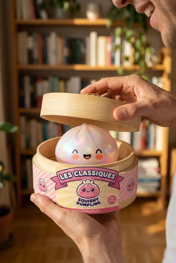 Dumpling Squishy Pilvenvalkoinen avauksen hetkellä