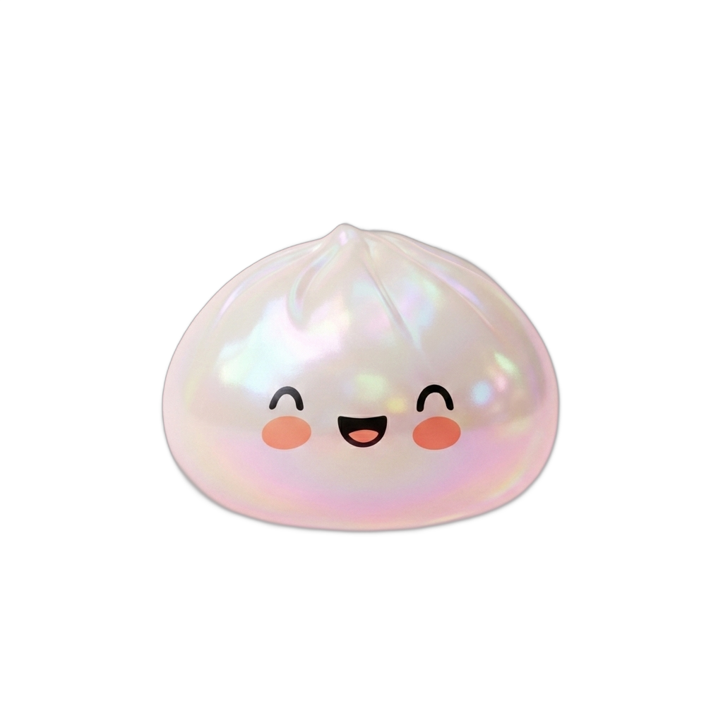 Dumpling Squishy Pilvenvalkoinen puristettuna kädessä