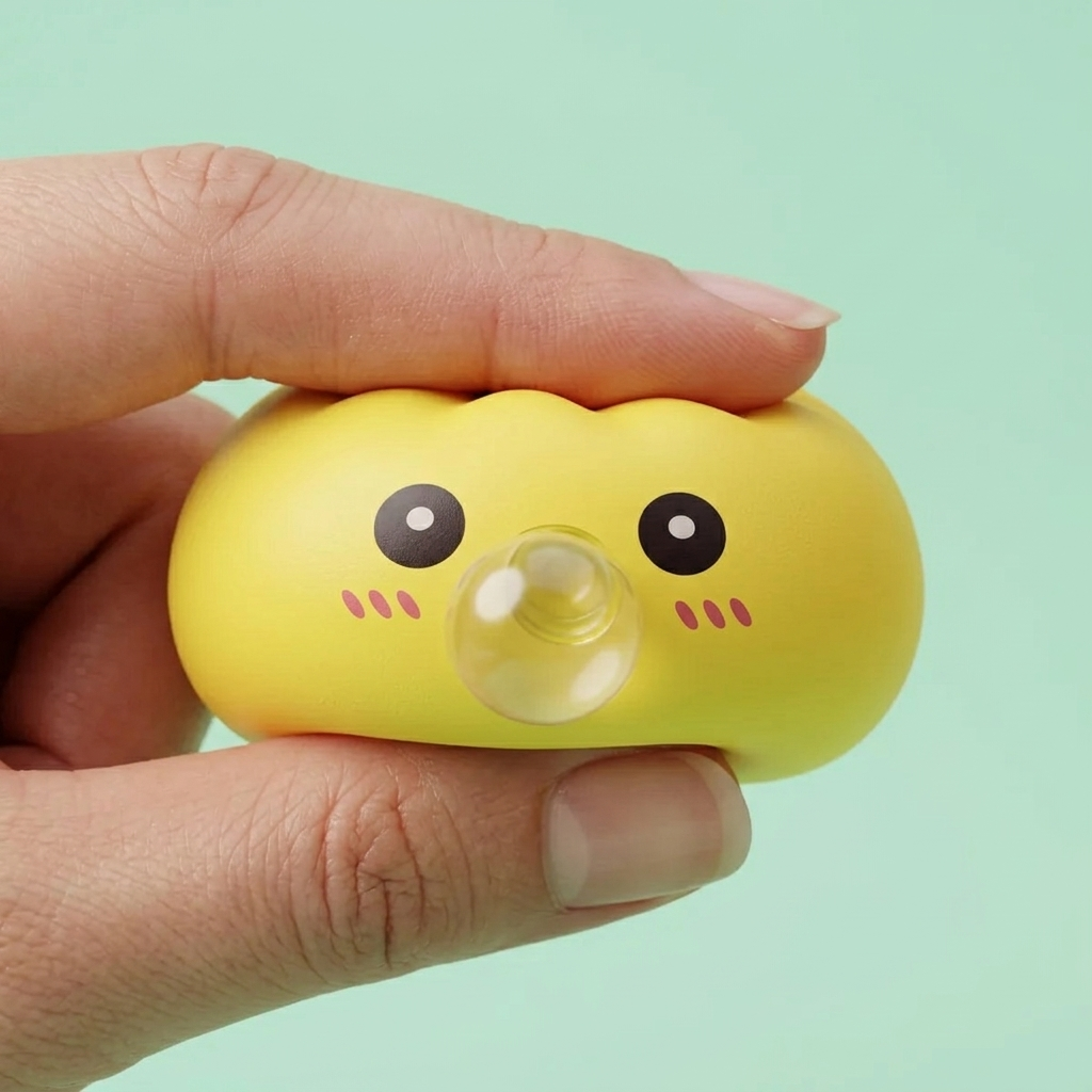 Jumbo Dumpling Squishy Keltainen Jättikoko — slow-rise-efekti, vaahto palautuu muotoonsa