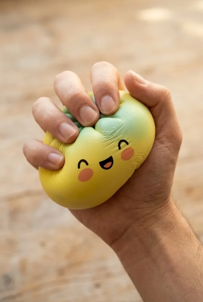 Yellow Fade Dumpling Squishy Auringonlasku puristuksessa