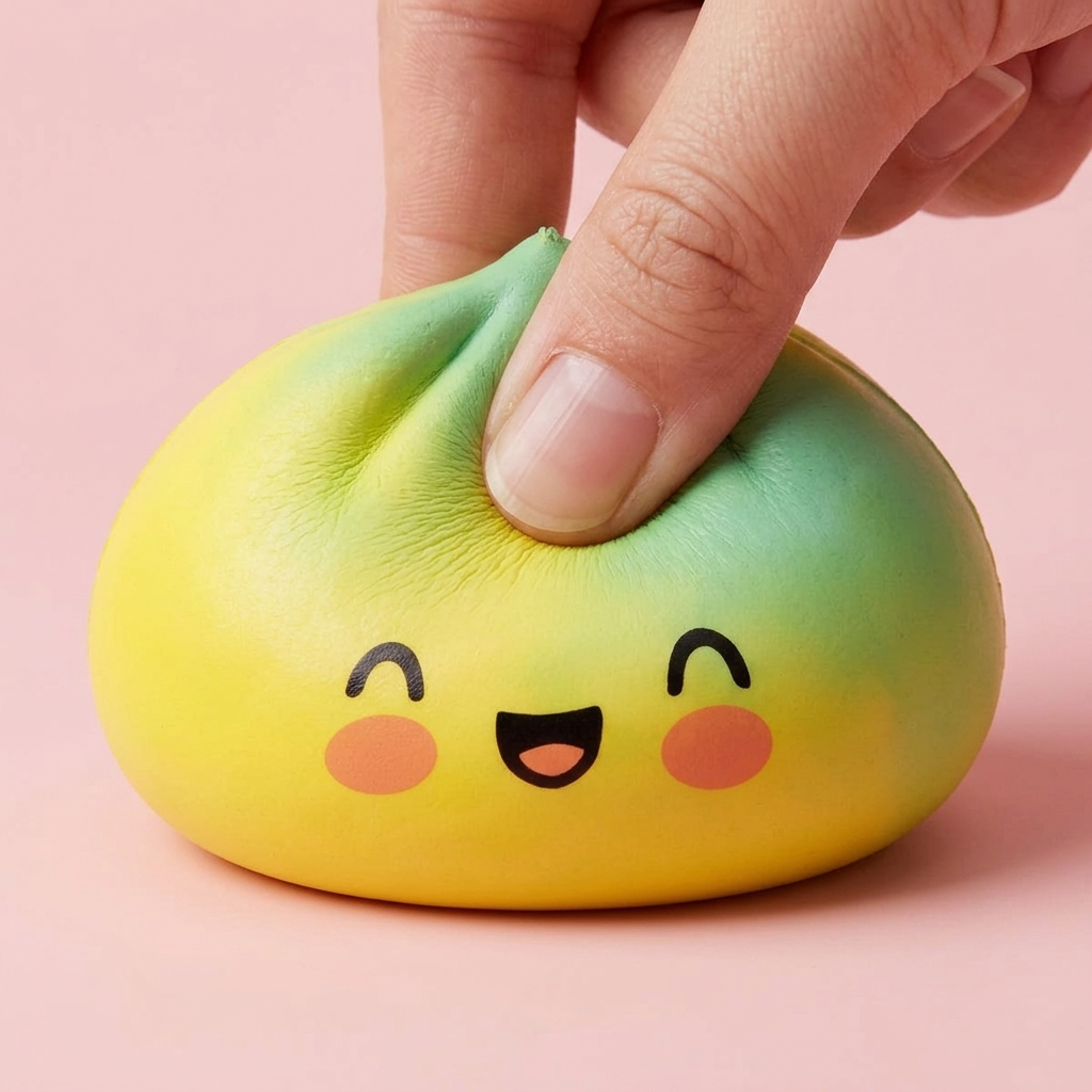 Yellow Fade Dumpling Squishy Auringonlasku slow rise -efekti toiminnassa