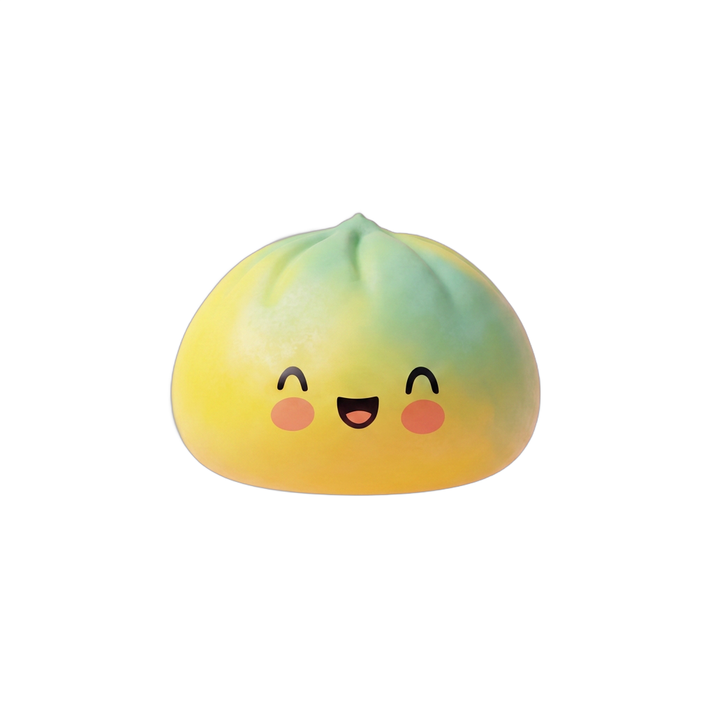 Yellow Fade Dumpling Squishy Auringonlasku puristettuna kädessä