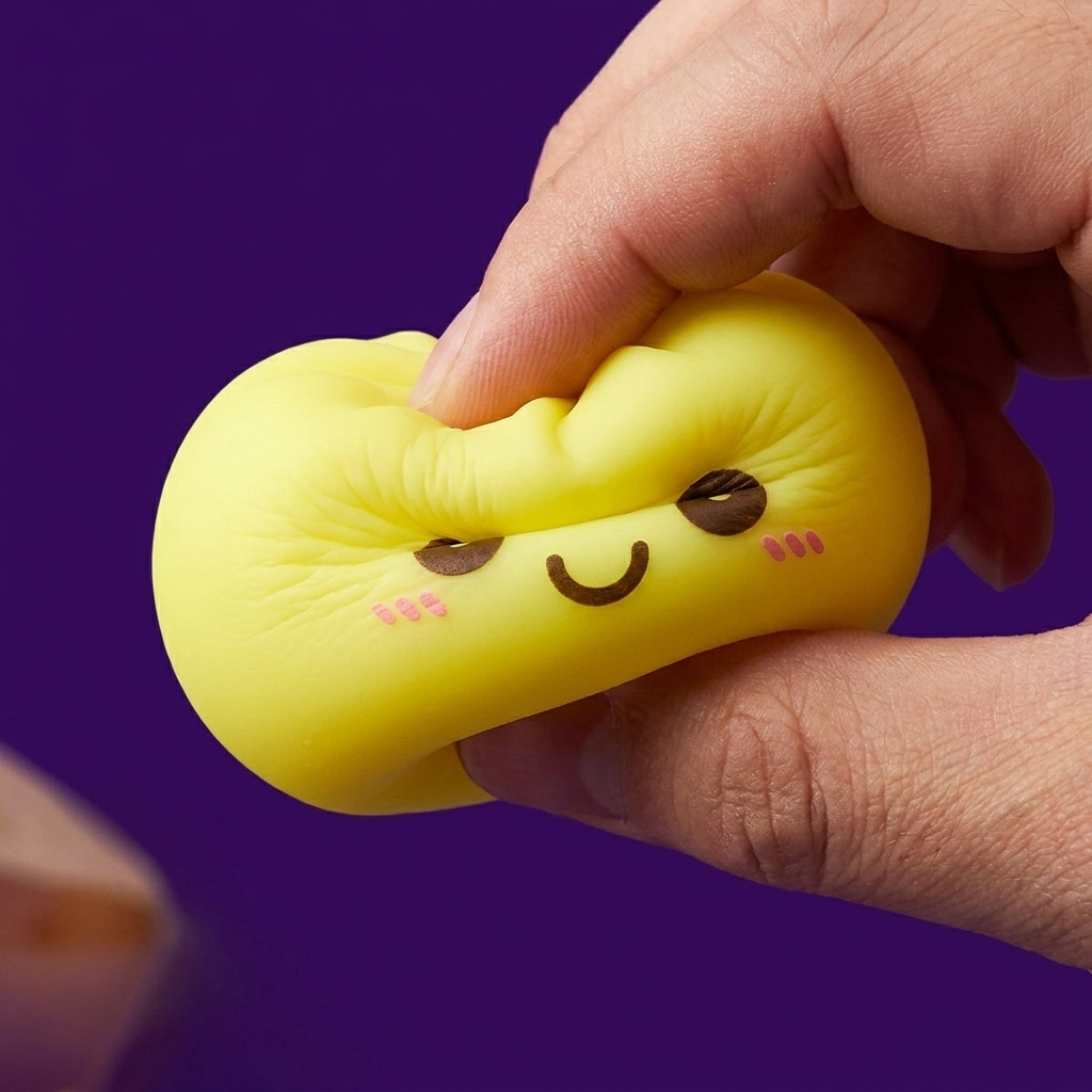 Dumpling Squishy -yövalo, Aurinkoinen Keltainen — slow-rise-efekti, vaahto palautuu muotoonsa