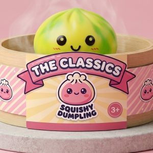 Tie Dye Dumpling Squishy Keltainen bambutyylisessä höyrytyskorissa