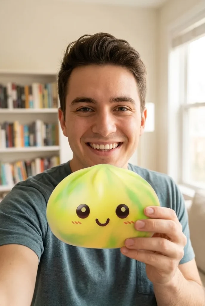 Tie Dye Dumpling Squishy Keltainen arjen keskellä