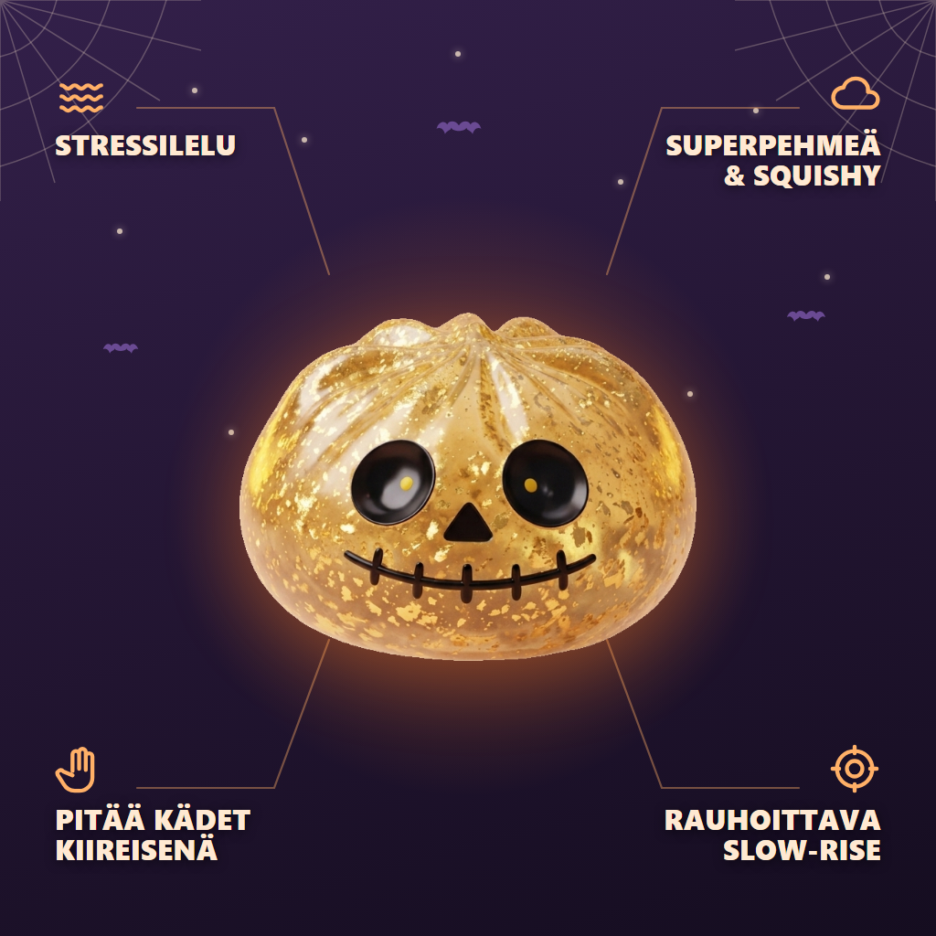 Dumpling Squishy Zombie Halloween Glitter Kulta infografiikka: tärkeimmät edut