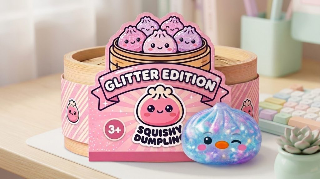 Squishy Dumpling Pingviini Sininen Galaksi arkisessa asetelmassa