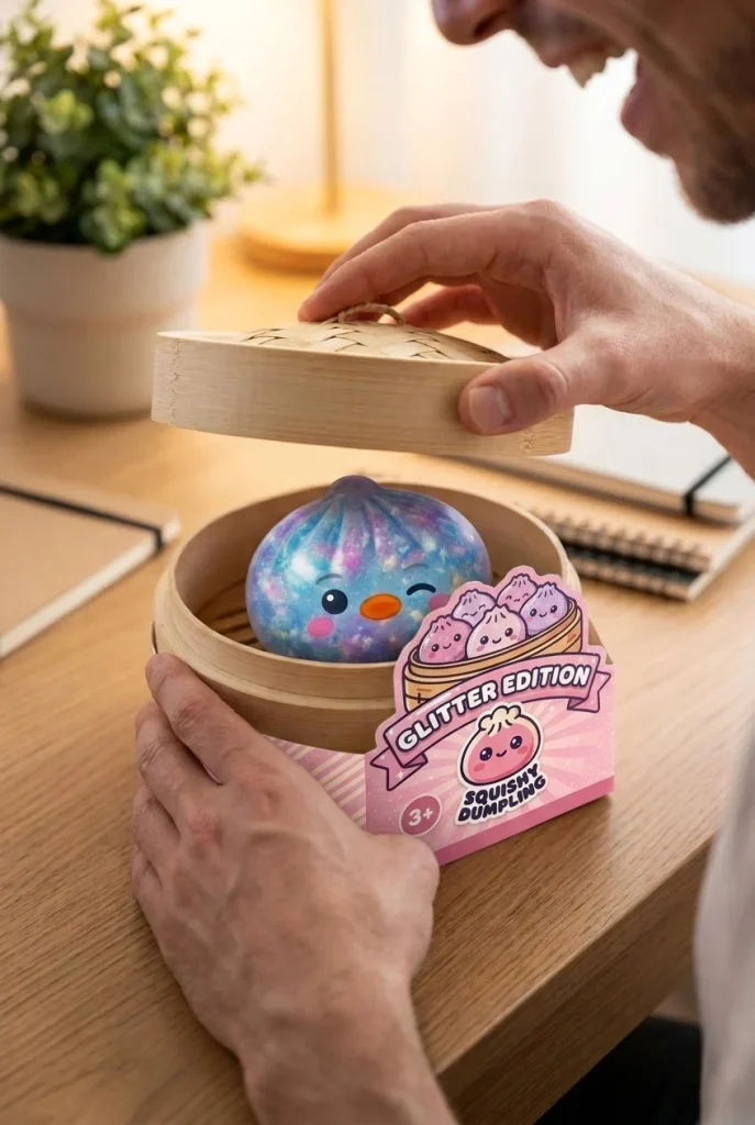Squishy Dumpling Pingviini Sininen Galaksi avauksen hetkellä