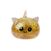 Kultainen Yksisarvinen Dumpling Squishy Glitter puristettuna kädessä