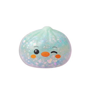 Squishy Dumpling Pingviini Mintunvihreä puristettuna kädessä