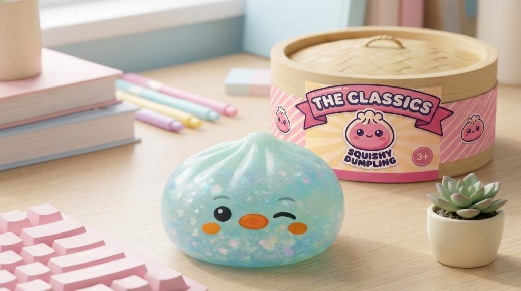 Squishy Dumpling Pingviini Mintunvihreä arkisessa asetelmassa