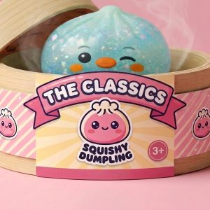 Squishy Dumpling Pingviini Mintunvihreä bambutyylisessä höyrytyskorissa