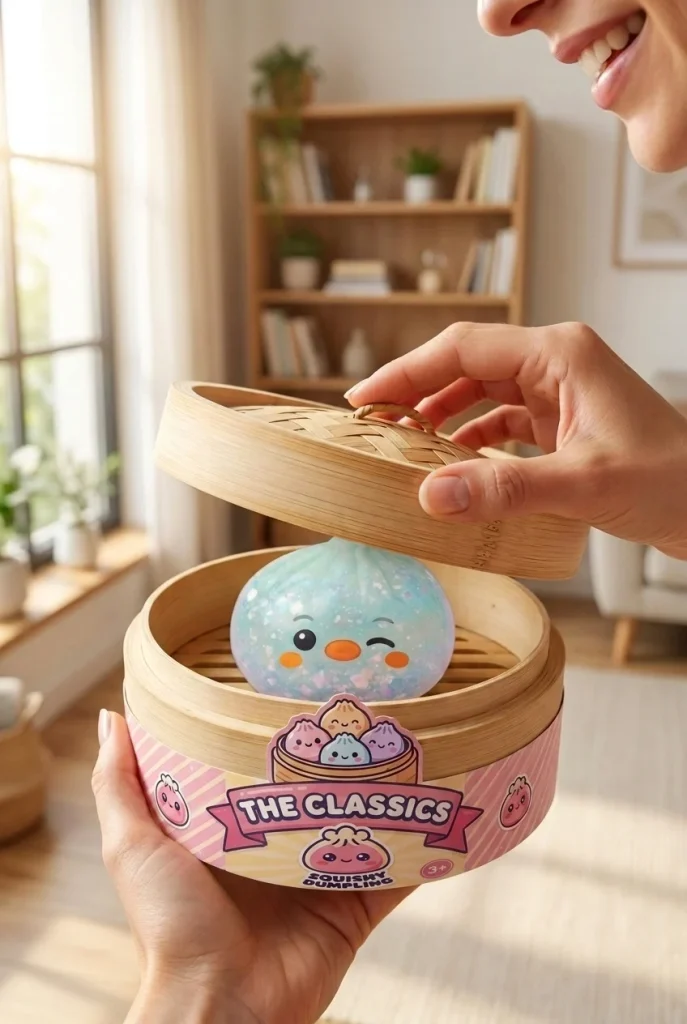 Squishy Dumpling Pingviini Mintunvihreä avauksen hetkellä