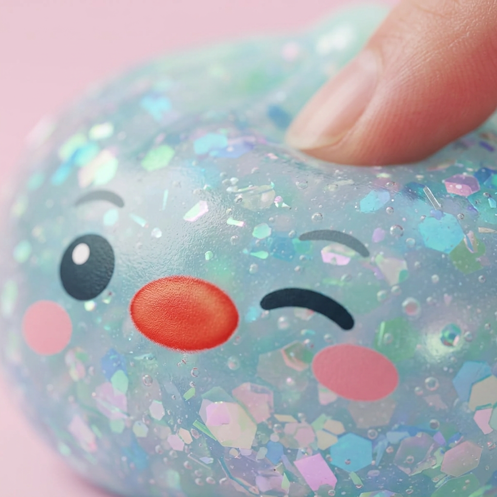 Squishy Dumpling Pingviini Mintunvihreä makrokuva vaahdon pinnasta