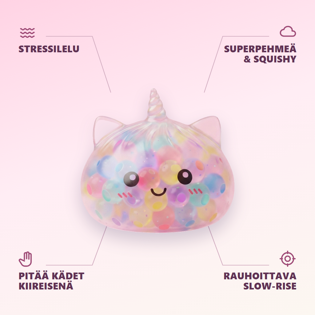 Bubble Dumpling Squishy Yksisarvinen Pastelli infografiikka: tärkeimmät edut