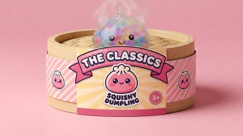 Bubble Dumpling Squishy Yksisarvinen Pastelli bambutyylisessä höyrytyskorissa