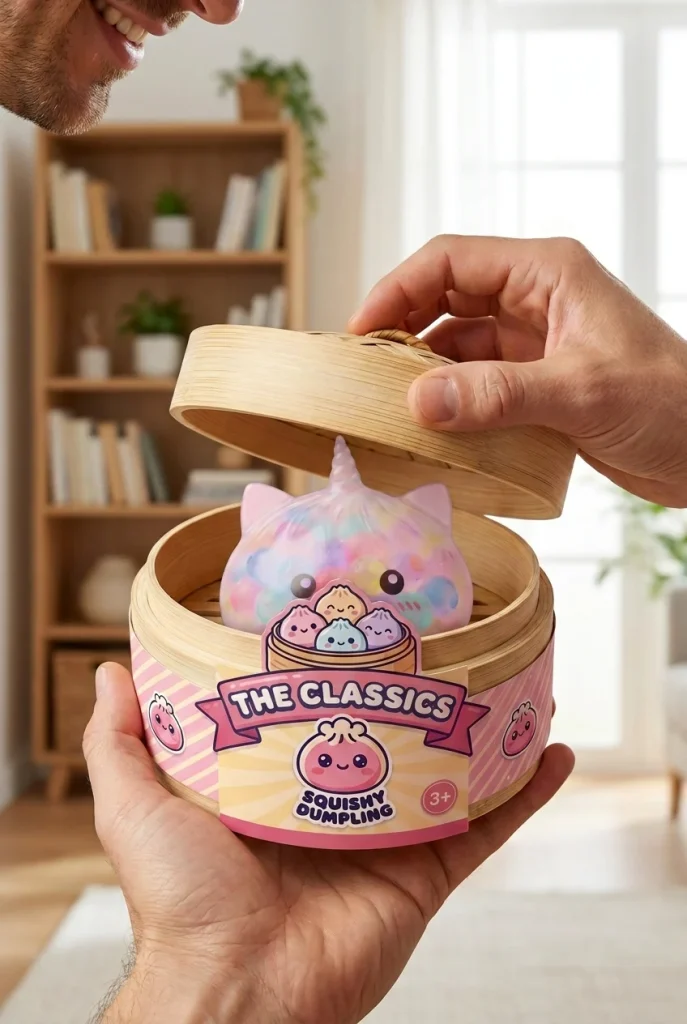 Bubble Dumpling Squishy Yksisarvinen Pastelli avauksen hetkellä