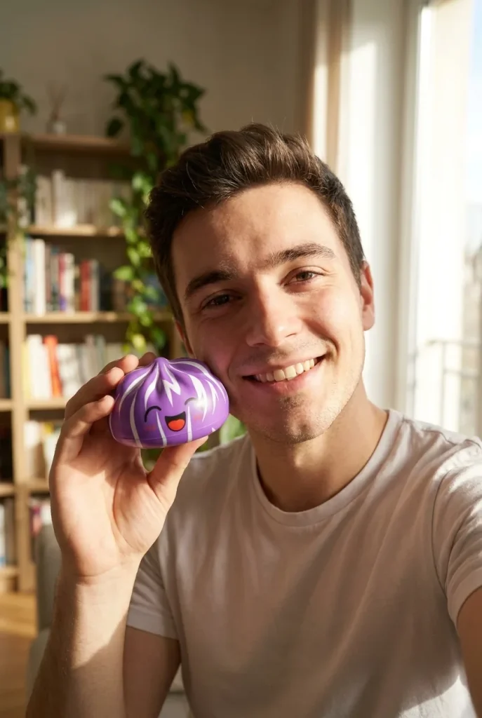 Squishy Dumpling Mystery Happy Faces -yllätyspakkaus arjen keskellä