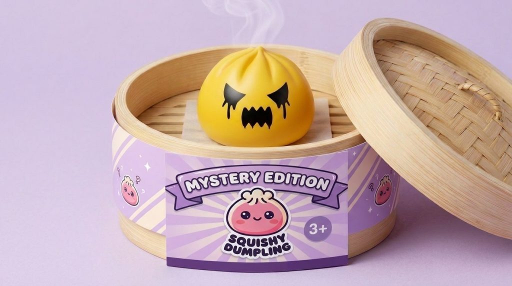 Squishy Dumpling Aave Mystery bambutyylisessä höyrytyskorissa