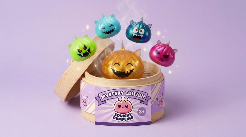 Squishy Dumpling Mystery Halloween Yksisarvinen puristettuna kädessä