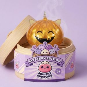 Squishy Dumpling Mystery Halloween Yksisarvinen bambutyylisessä höyrytyskorissa