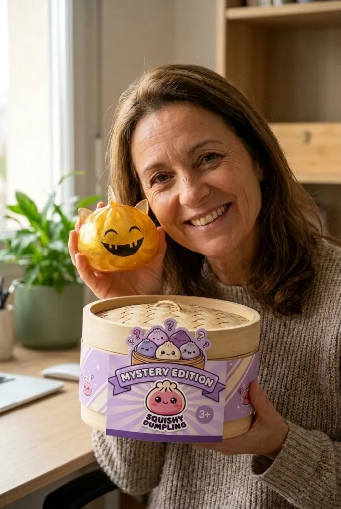 Squishy Dumpling Mystery Halloween Yksisarvinen pakkauksensa kanssa