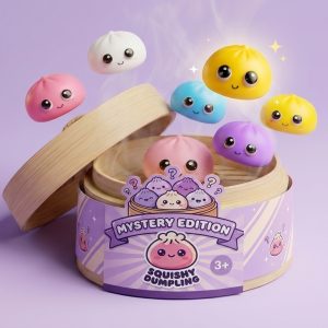 Dumpling Squishy Mystery Pop Isot Silmät puristettuna kädessä