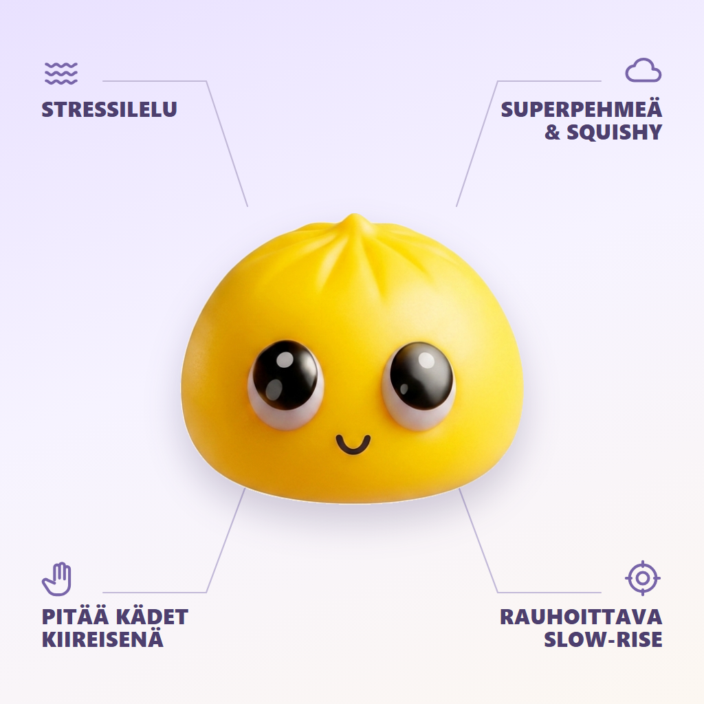 Dumpling Squishy Mystery Pop Isot Silmät infografiikka: tärkeimmät edut