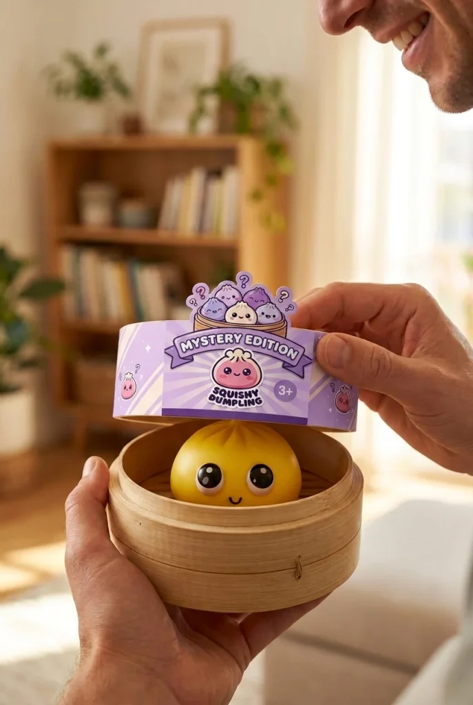 Dumpling Squishy Mystery Pop Isot Silmät avauksen hetkellä