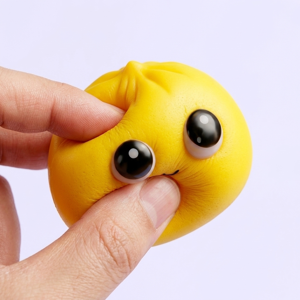 Dumpling Squishy Mystery Pop Isot Silmät slow rise -efekti toiminnassa