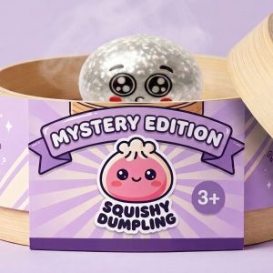 Dumpling Squishy Mystery Puppy Eyed -yllätyspakkaus bambutyylisessä höyrytyskorissa