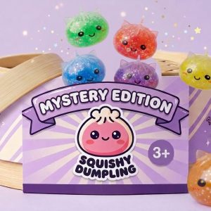 Squishy Dumpling Yksisarvinen Mystery Glitter puristettuna kädessä