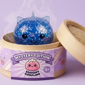 Squishy Dumpling Yksisarvinen Mystery Glitter bambutyylisessä höyrytyskorissa