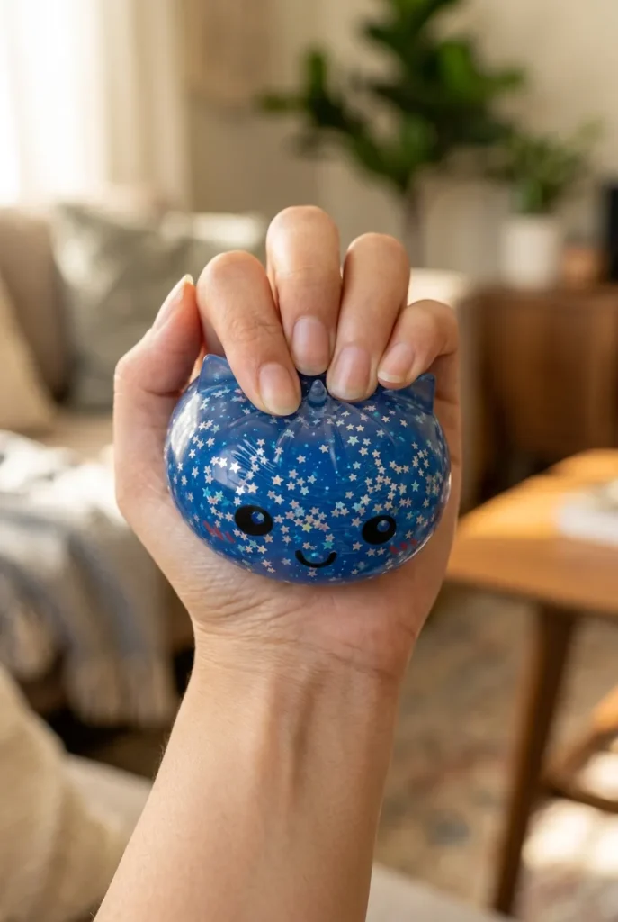 Squishy Dumpling Yksisarvinen Mystery Glitter puristuksessa