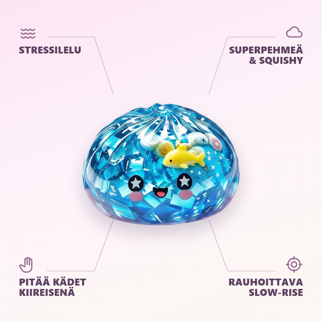 Glitter Dumpling Squishy Ocean Koralliriutta infografiikka: tärkeimmät edut