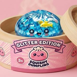 Glitter Dumpling Squishy Ocean Koralliriutta bambutyylisessä höyrytyskorissa