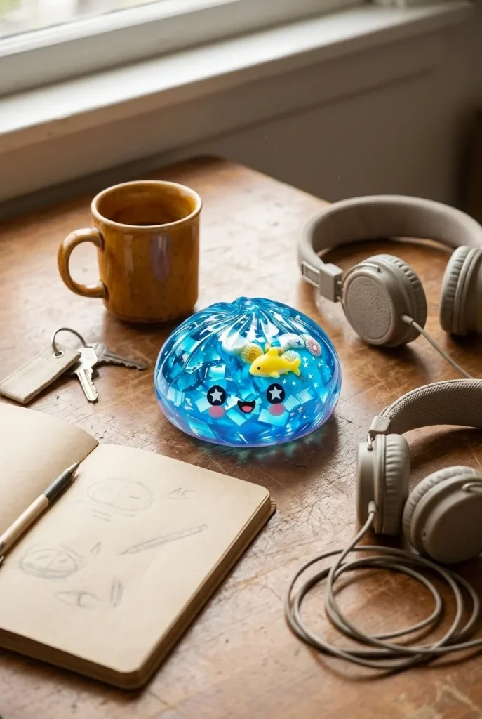 Glitter Dumpling Squishy Ocean Koralliriutta työpöydällä