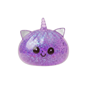 Glitter Dumpling Squishy Yksisarvinen Violetti puristettuna kädessä