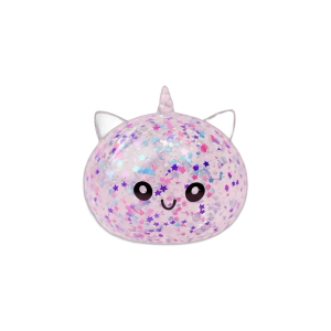 Dumpling Squishy Sparkle Yksisarvinen Valkoinen puristettuna kädessä