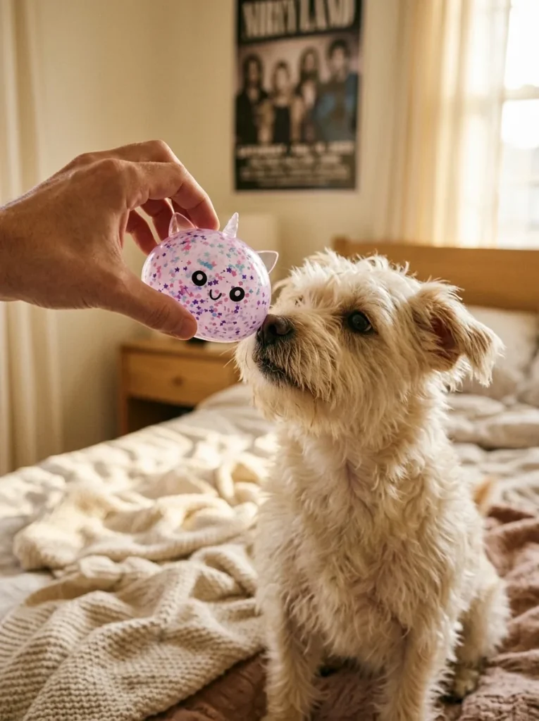 Dumpling Squishy Sparkle Yksisarvinen Valkoinen pehmolelun seurassa